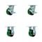 Service Caster 4 Inch Green Poly on Cast Iron Caster Set with Roller Bearings 2 Brakes 2 Rigid SCC-30CS420-PUR-GB-TLB-2-R420-2 - alternate 3
